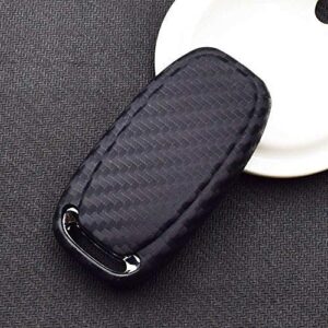 iJDMTOY Carbon Fiber Pattern Soft Silicone Key Fob Cover Case Compatible with Audi A3 A4 A5 A6 A7 A8 Q3 Q5 Q7 TT Gen1 Smart Key