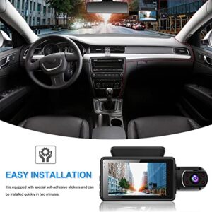 Dash Cam Front and Inside 1080P Dual Dash Camera for Cars 3 Inch Full HD 110° Wide Angle Car Dashboard Camera w/Infrared Night Vision, G-Sensor, Parking Monitor, Loop Recording, Motion Detection