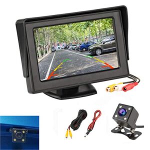 vigorwork 4.3 inch tft lcd desktop display/car monitor, with(12v) waterproof 4 leds car rear view camera, for car/truck/rv,/mini-van