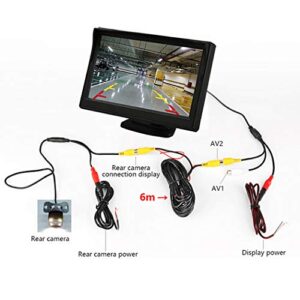 VIGORWORK 4.3 inch TFT LCD Desktop Display/Car Monitor, with(12V) Waterproof 4 LEDs Car Rear View Camera, for Car/Truck/RV,/Mini-Van