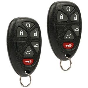 car key fob keyless entry remote fits 2007-2014 chevy tahoe suburban / 2007-2014 cadillac escalade / 2007-2014 gmc yukon (fits part # 15913427, 20869057, 22756462), set of 2