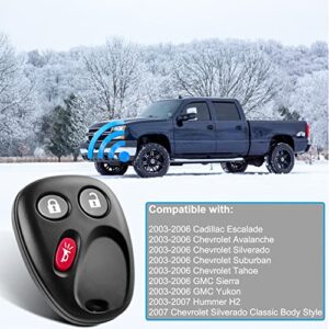 fit for 2003-2007 Chevy Avalanche Equinox Silverado SSR Suburban Tahoe/GMC Sierra/Yukon|Keyless Entry Car Key Vehicles That Use 3 Button FCCID: LHJ011(Pack of 2)