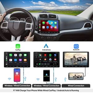 ATOTO F7 XE 10.1 Inch Double Din in-Dash Navigation, Wireless CarPlay & Android Auto, 1280 * 720 QLED Display, Mirror Link, Bluetooth, HD LRV, SXM, Quick Charge, USB/SD(Up to 2TB Storage), F7G211XE