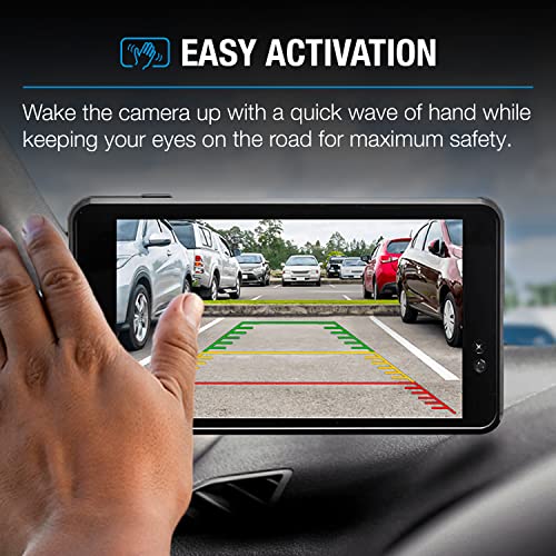 Type S License Plate Frame HD Wireless Backup Camera, 5" Monitor with Motion Activation, Solar Charging, no Hardwire, 160° Wide Rear View with Night Vision, Portable Cam for Truck, Car, SUV, RV