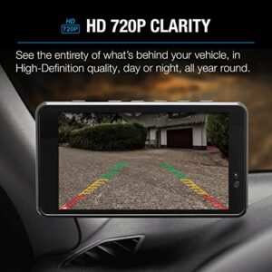 Type S License Plate Frame HD Wireless Backup Camera, 5" Monitor with Motion Activation, Solar Charging, no Hardwire, 160° Wide Rear View with Night Vision, Portable Cam for Truck, Car, SUV, RV