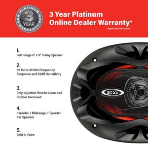 BOSS Audio Systems CH6530 Car Speakers - 300 Watts of Power Per Pair and 150 Watts Each, 6.5 Inch, Full Range, 3 Way, Sold in Pairs + CH6930 Car Speakers - 400 Watts of Power Per Pair, 200 Watts Each,