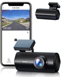 car camera 2.5k uhd dash cam, wifi dash camera for cars, front dashcam for cars with super night vision, wdr, 170°wide angle, loop recording, g-sensor, 24 hours parking monitor, app, support 128gb max