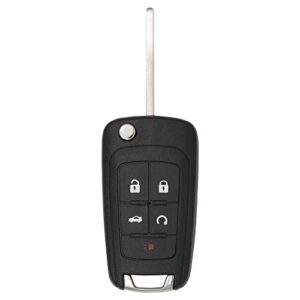 Keyless2Go Replacement for New Keyless Remote 5 Button Flip Car Key Fob Select Impala Malibu Cruze Equinox and Other Vehicles That Use FCC OHT01060512