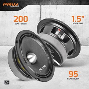 PRV AUDIO 6.5 Inch Midrange Bullet Speaker 6MR400-4 Bullet, 4 Ohm High Performance Car Audio Loudspeaker, 400 Watts Program Power, 1.5 in Voice Coil 200 Watts RMS, High Output Sound (Single)