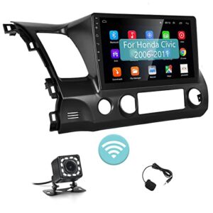 android car stereo for honda civic 2006 2007 2008 2009 2010 2011 with wifi gps navigation 10.1″ hd touchscreen autoradio support mirror link backup camera microphone swc