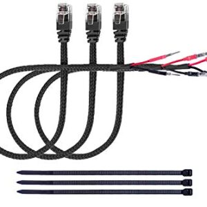 Xislet 15" Radar Detector Hardwire Power Cord Mirror Wire Plug Tap Compatible with Escort Valentine One Uniden Beltronics with Inline Fuse Mount RJ11 - Set of 3