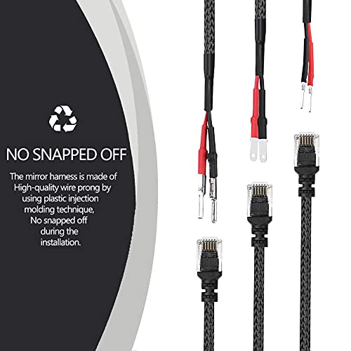 Xislet 15" Radar Detector Hardwire Power Cord Mirror Wire Plug Tap Compatible with Escort Valentine One Uniden Beltronics with Inline Fuse Mount RJ11 - Set of 3