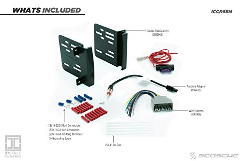 SCOSCHE Install Centric ICCR6BN Compatible with Select Chrysler/Dodge/Jeep 2007-14 Double DIN Complete Stereo Installation Solution for Installing an Aftermarket Stereo