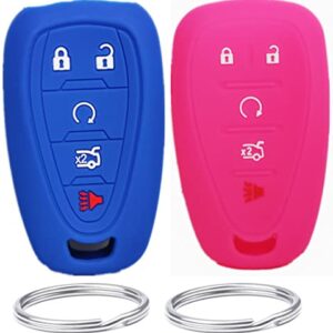 Silicone Smart Key Fob Cover Case Protector Keyless Remote Holder for 2016-2021 Chevrolet Malibu Camaro Trax Traverse Trailblazer Sonic Cruze Blazer Volt Equinox Spark FCC ID HYQ4EA