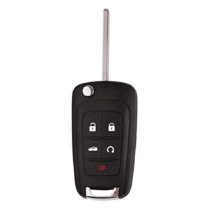 compatible for chevrolet key fob replacement, bestremotes new keyless remote 5 button flip car key fob select impala malibu camaro cruze equinox use fcc oht01060512