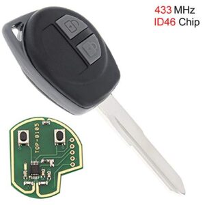 2 buttons keyless uncut flip remote key fob with id46 chip for suzuki swift sx4 alto jimny vitara ignis splash 2007-2013 433mhz