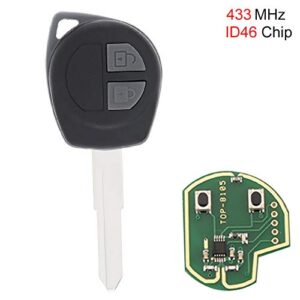 2 Buttons Keyless Uncut Flip Remote Key Fob with ID46 Chip for Suzuki Swift SX4 Alto JIMNY Vitara IGNIS Splash 2007-2013 433MHz