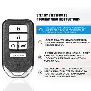 VOFONO Car Key Fob Keyless Entry Remote Start Smart Compatible with Honda Pilot 2016-2018, CRV 2017-2018 (FCC ID: KR5V2X)