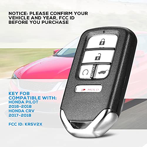 VOFONO Car Key Fob Keyless Entry Remote Start Smart Compatible with Honda Pilot 2016-2018, CRV 2017-2018 (FCC ID: KR5V2X)