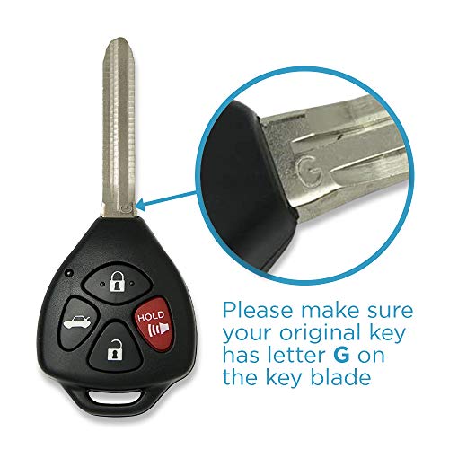 Keyless2Go Replacement for 2 New Keyless Entry Remote Car Key for Toyota Corolla Venza Avalon GQ4-29T with G Chip