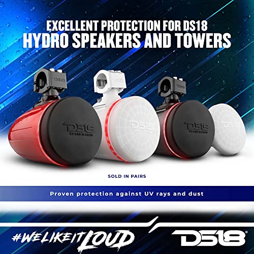 DS18 Hydro CS-6/WH 6.5" Silicone Marine Speaker Cover - Water, Dust and UV Rays Protection - Compatible with Tower Speakers - Great Durability - Special Edition (Pair)