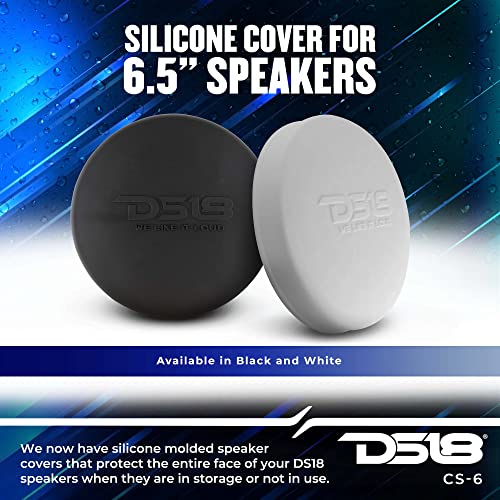 DS18 Hydro CS-6/WH 6.5" Silicone Marine Speaker Cover - Water, Dust and UV Rays Protection - Compatible with Tower Speakers - Great Durability - Special Edition (Pair)