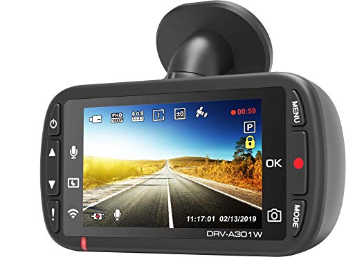 Kenwood DRV-A301W HD Car Dash cam with 2.7" Display, Parking Mode Recording | Built-in GPS | Wireless Link