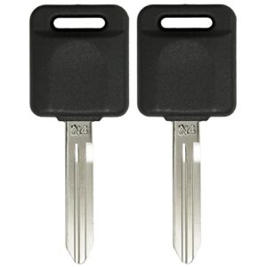 keyless2go replacement for new uncut transponder ignition 46 chip car key for select maxima rogue sentra altima vehicles that use ni04t key (2 pack)