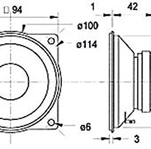 Visaton M 10 4" Sealed Back Cone Midrange Driver 8 Ohm