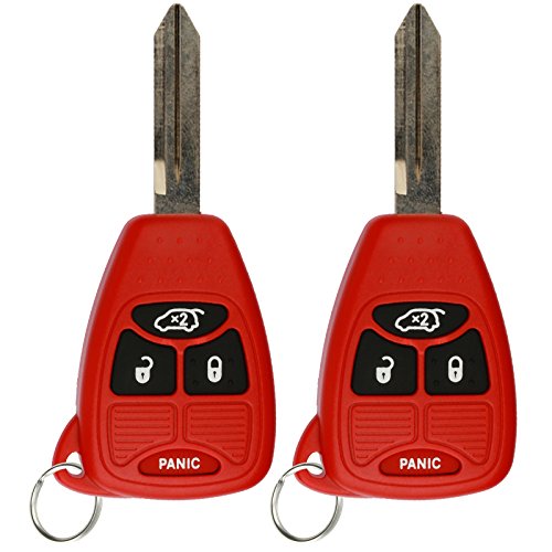 KeylessOption Keyless Entry Remote Control Uncut Car Key Fob Replacement for OHT692427AA KOBDT04A Red (Pack of 2)