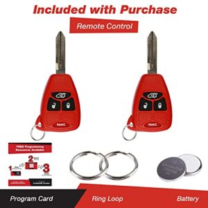 KeylessOption Keyless Entry Remote Control Uncut Car Key Fob Replacement for OHT692427AA KOBDT04A Red (Pack of 2)