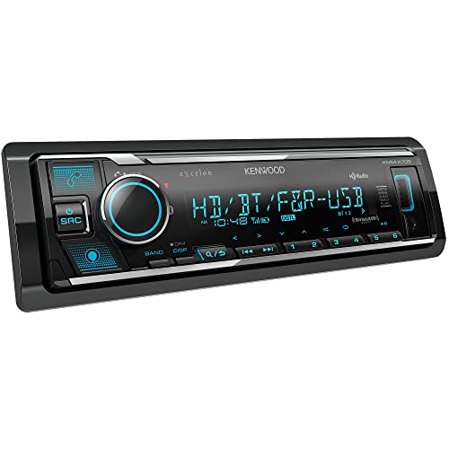 Kenwood KMM-X705 Excelon Digital Multimedia Car Stereo - Single DIN with Bluetooth, AM/FM HD Radio, Alexa Built in, Variable Color, SiriusXM