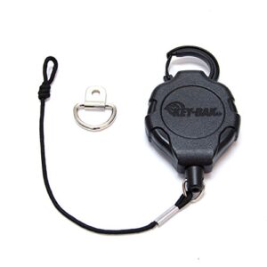key-bak mic-bak cb radio retractable tether, 36″ kevlar cord, 8″ nylon attachment loop, d-ring mount included (0kr3-4a11)
