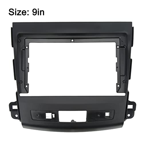 Aramox 9in Car Stereo Radio Fascia Navigation Panel Frame Car Stereo Dash Radio Fascia Kit Replacement for MITSUBISHI OUTLANDER 2008‑2012