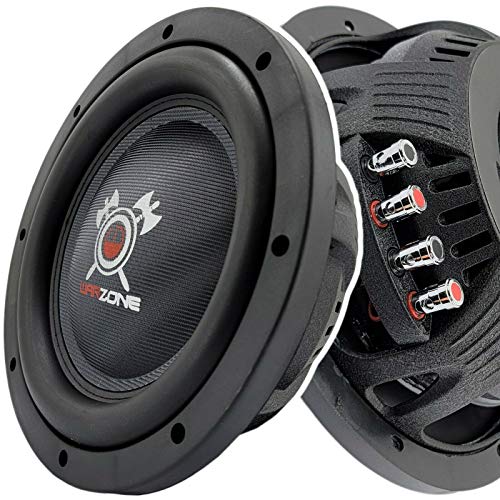 Gravity Warzone WZ10D4-1 10 Inch 1200 Watt Max Power Elite Car Audio Shallow Subwoofer 4 Ohm DVC - Dual Voice Coil Stereo Competition Grade Sub - Single Subwoofer