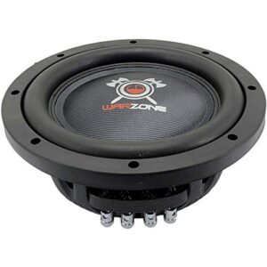 Gravity Warzone WZ10D4-1 10 Inch 1200 Watt Max Power Elite Car Audio Shallow Subwoofer 4 Ohm DVC - Dual Voice Coil Stereo Competition Grade Sub - Single Subwoofer