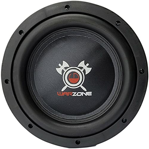 Gravity Warzone WZ10D4-1 10 Inch 1200 Watt Max Power Elite Car Audio Shallow Subwoofer 4 Ohm DVC - Dual Voice Coil Stereo Competition Grade Sub - Single Subwoofer