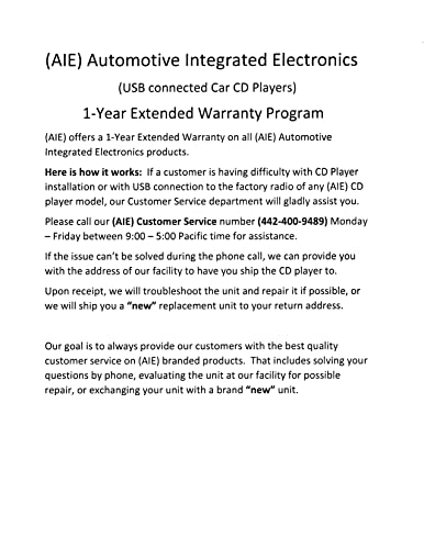 (AIE)-USBCDPLAY-2 – “Add-on” Car CD Player - Connects to Factory Audio System via USB Data Port Radio Connection – [Important] Confirm Vehicle Compatibility on Guide in Images