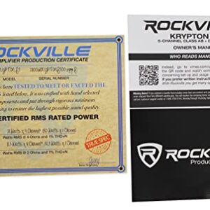 Rockville Krypton F5 3200w Peak / 800w RMS 5 Channel Car Amplifier w Volt Meter , Black