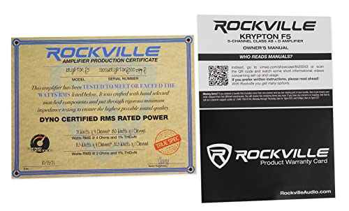 Rockville Krypton F5 3200w Peak / 800w RMS 5 Channel Car Amplifier w Volt Meter , Black
