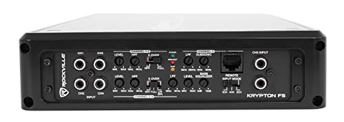 Rockville Krypton F5 3200w Peak / 800w RMS 5 Channel Car Amplifier w Volt Meter , Black