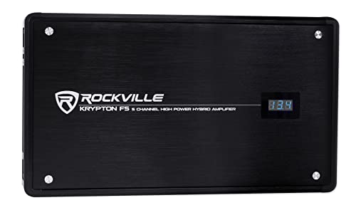 Rockville Krypton F5 3200w Peak / 800w RMS 5 Channel Car Amplifier w Volt Meter , Black