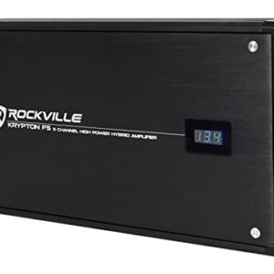 Rockville Krypton F5 3200w Peak / 800w RMS 5 Channel Car Amplifier w Volt Meter , Black