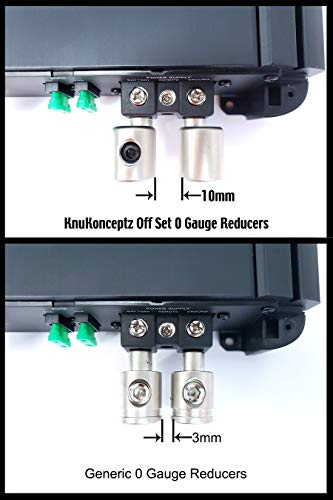 KnuKonceptz Offset Power/Ground Input Wire Gauge Reducer 0-4 Gauge 1/0 Pair with Heat Shrink