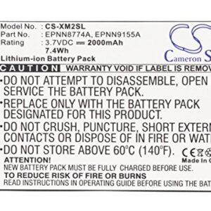 2000mAh Battery Replacement for ovox XM2go X2G-100 XM2go EPNN9155A TXMBT01 9S0227 EPNN8774A 990227 (3.7V)