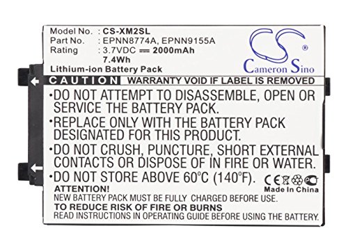 2000mAh Battery Replacement for ovox XM2go X2G-100 XM2go EPNN9155A TXMBT01 9S0227 EPNN8774A 990227 (3.7V)