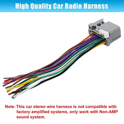 Radio Wiring Harness Replacement Replacement for Honda Civic Accord CRV CRZ Odyssey Fit Pilot Crosstour Ridgeline Car Stereo Wire Harness Power Speaker Adapter