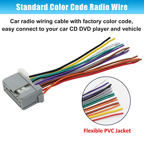 Radio Wiring Harness Replacement Replacement for Honda Civic Accord CRV CRZ Odyssey Fit Pilot Crosstour Ridgeline Car Stereo Wire Harness Power Speaker Adapter