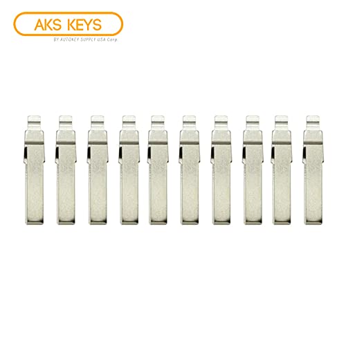 AKS Keys New Flip Key Uncut Blade Blank Key Compatible with Audi and Volswagen VW (10 Pack)