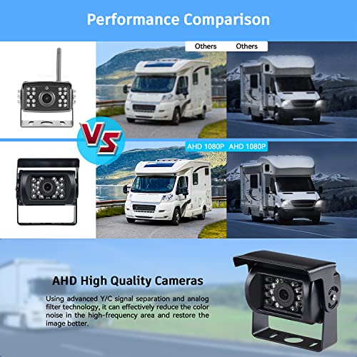 Backup Camera System, Rear View Camera 7'' Monitor Kit FHD 1080P Back Up Camera for Car Truck RV Minivan Waterproof Night Vision, Dual Channel Easy to Install Wired Camera